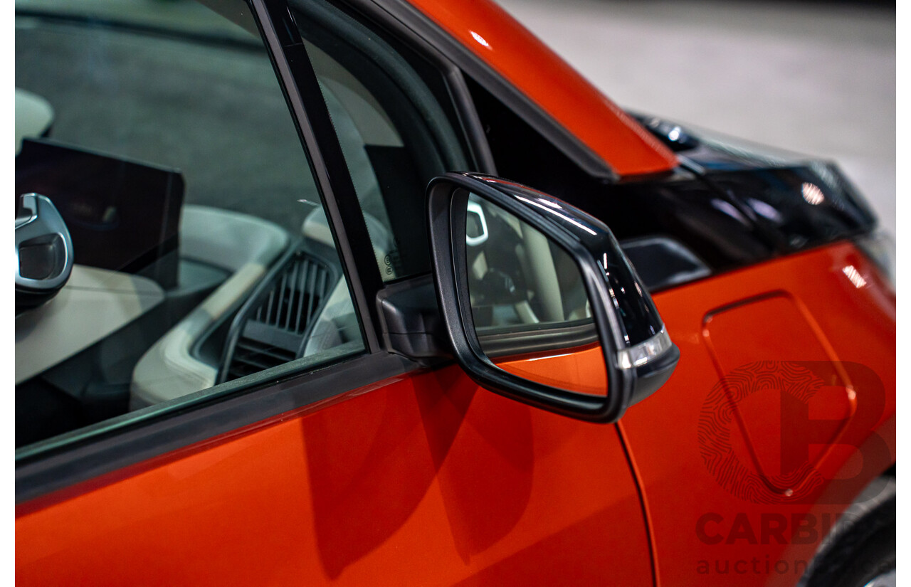 05/2015 BMW i3 REx Hybrid (RWD) IO1 4d Hatchback Solar Orange Metallic/Fluid Black 0.6L - 125kW