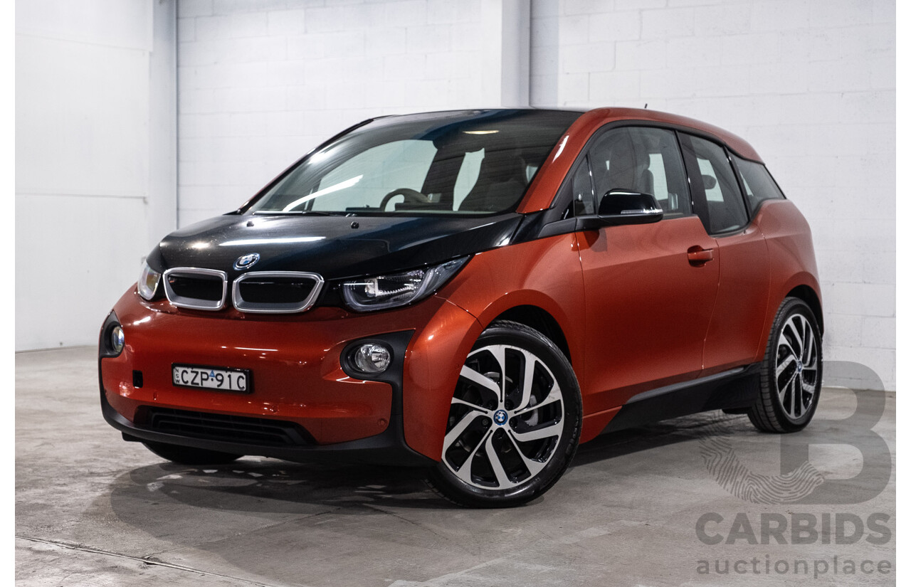 05/2015 BMW i3 REx Hybrid (RWD) IO1 4d Hatchback Solar Orange Metallic/Fluid Black 0.6L - 125kW
