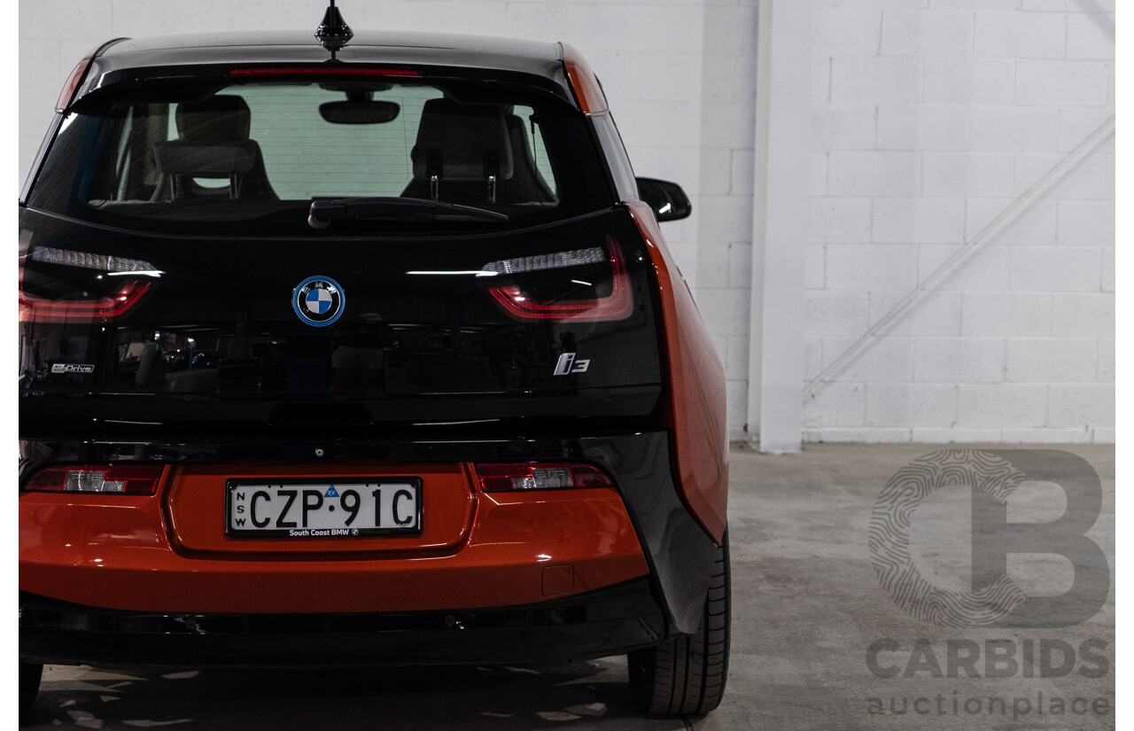 05/2015 BMW i3 REx Hybrid (RWD) IO1 4d Hatchback Solar Orange Metallic/Fluid Black 0.6L - 125kW