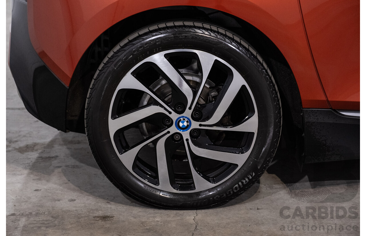05/2015 BMW i3 REx Hybrid (RWD) IO1 4d Hatchback Solar Orange Metallic/Fluid Black 0.6L - 125kW
