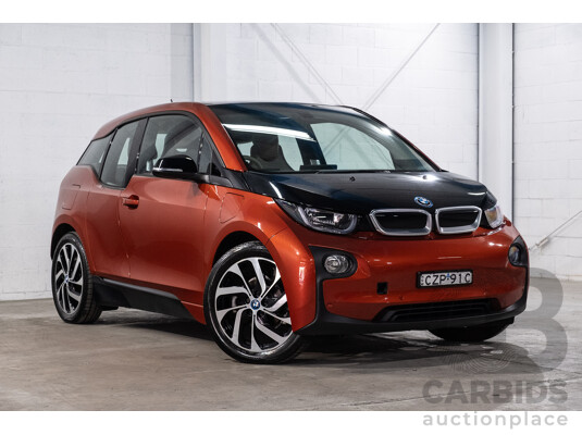 05/2015 BMW i3 REx Hybrid (RWD) IO1 4d Hatchback Solar Orange Metallic/Fluid Black 0.6L - 125kW