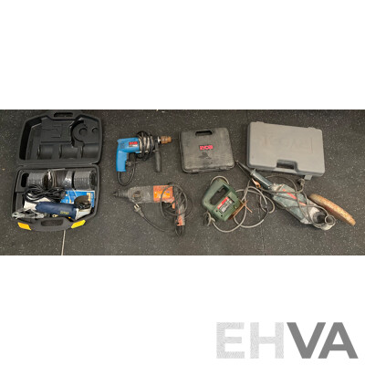Assorted Power Tools, Including RYOBI, GMC, BOSCH and GMC - Lot of 7
