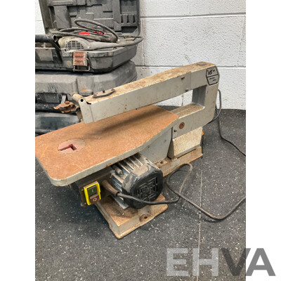 Assorted Power Tools, Including MAKITA 255mm Miter Saw, OZITO Hammer Drills and Scroll Saw - Lot of 5