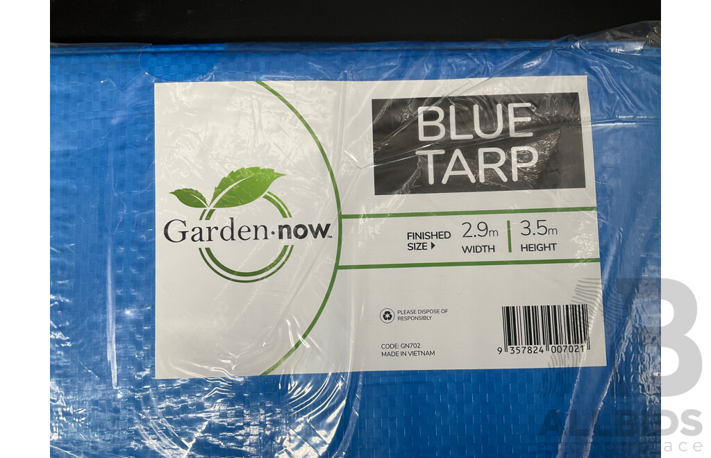 Garden.now Blue Tarp 2.9m X 3.5m - Lot of 20
