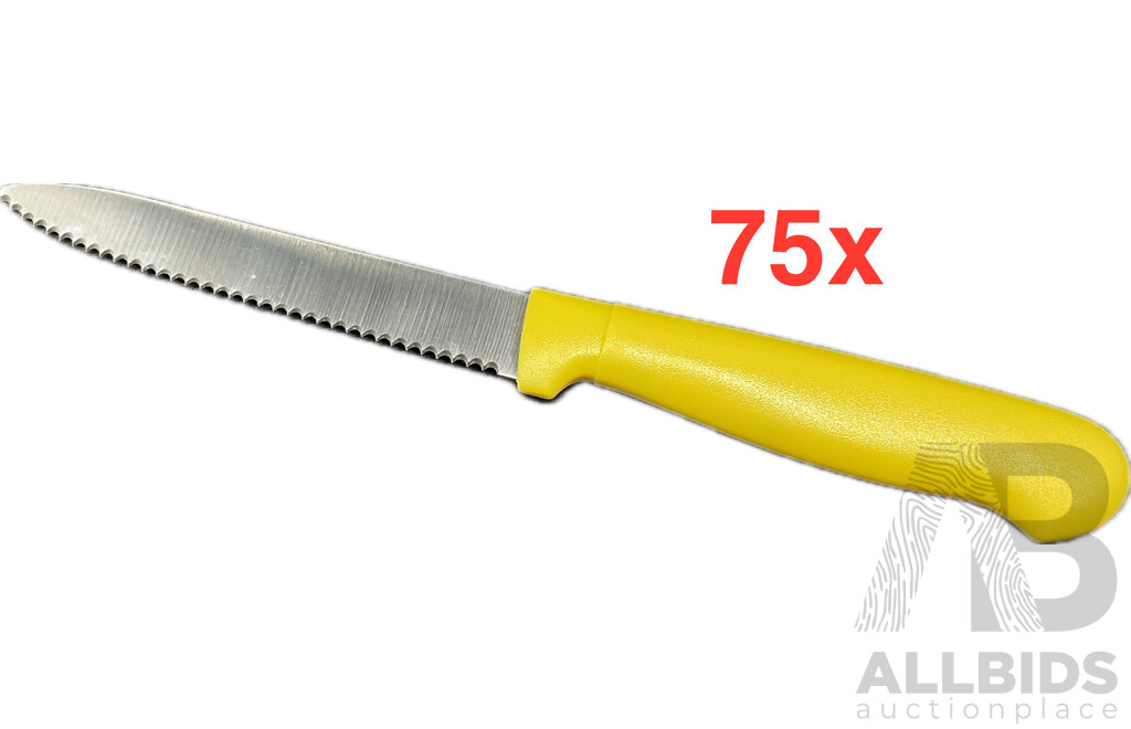 22 Cm Paring Knife, Yellow Handle  - Lot of 75