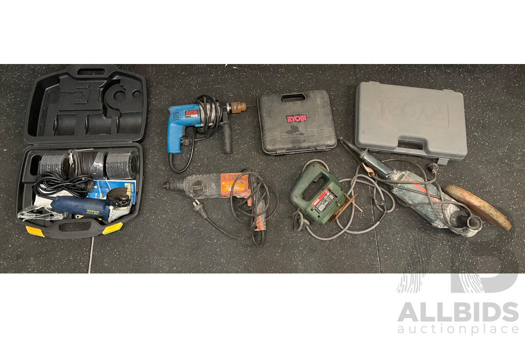 Assorted Power Tools, Including RYOBI, GMC, BOSCH and GMC - Lot of 7