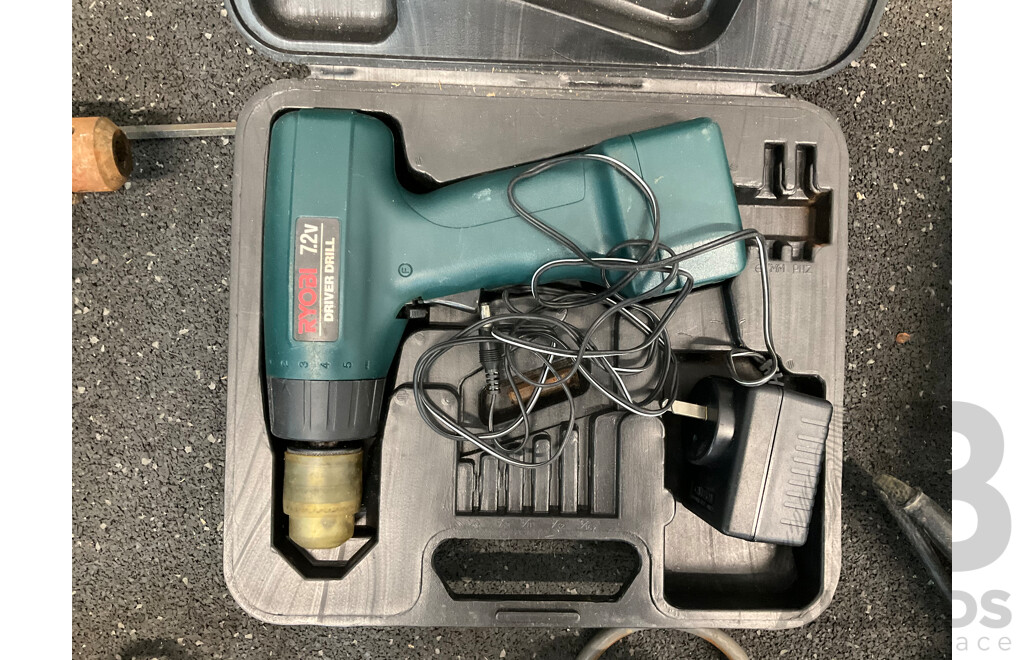 Assorted Power Tools, Including RYOBI, GMC, BOSCH and GMC - Lot of 7