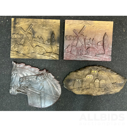 Assorted Plaster Wall Decor - Lot of 18