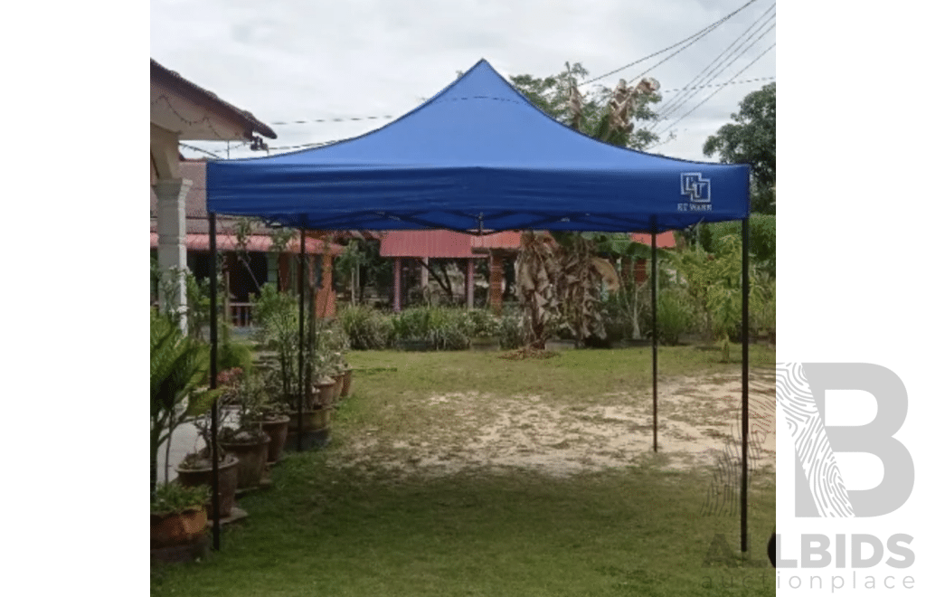 KT WARE Folding Canopy - Blue - 2.5Mx2.5M with Side Cover