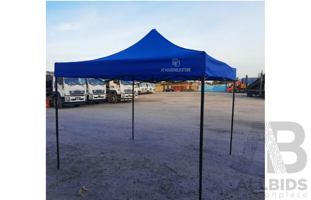 KT WARE Folding Canopy - Blue - 2.5Mx2.5M with Side Cover
