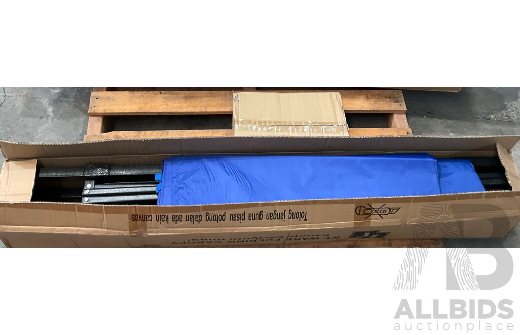 KT WARE Folding Canopy - Blue - 2.5Mx2.5M with Side Cover