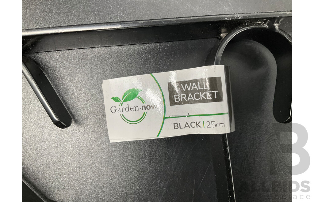 GARDEN.NOW Decorative Wall Planter Pot Bracket Black 25cm - Lot of 48 - RRP $384