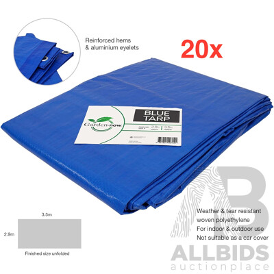 Garden.now Blue Tarp 2.9m X 3.5m - Lot of 20