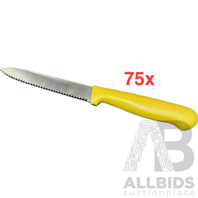 22 Cm Paring Knife, Yellow Handle  - Lot of 75