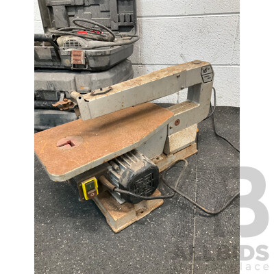 Assorted Power Tools, Including MAKITA 255mm Miter Saw, OZITO Hammer Drills and Scroll Saw - Lot of 5