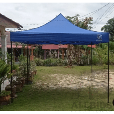 KT WARE Folding Canopy - Blue - 2.5Mx2.5M with Side Cover