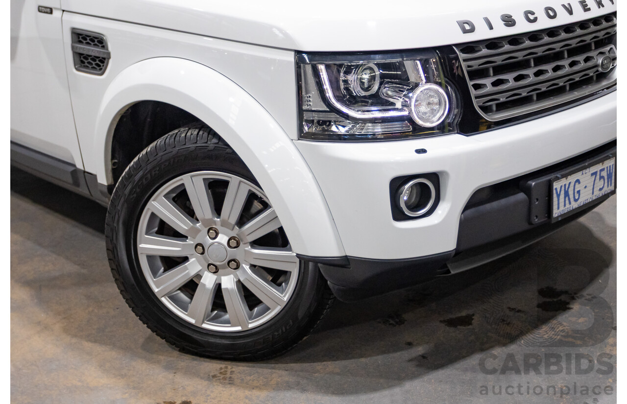 06/2015 Land Rover Discovery 4 3.0 TDV6 (4x4) MY15 4D Wagon Fuji White Turbo Diesel 3.0L - 7 Seats