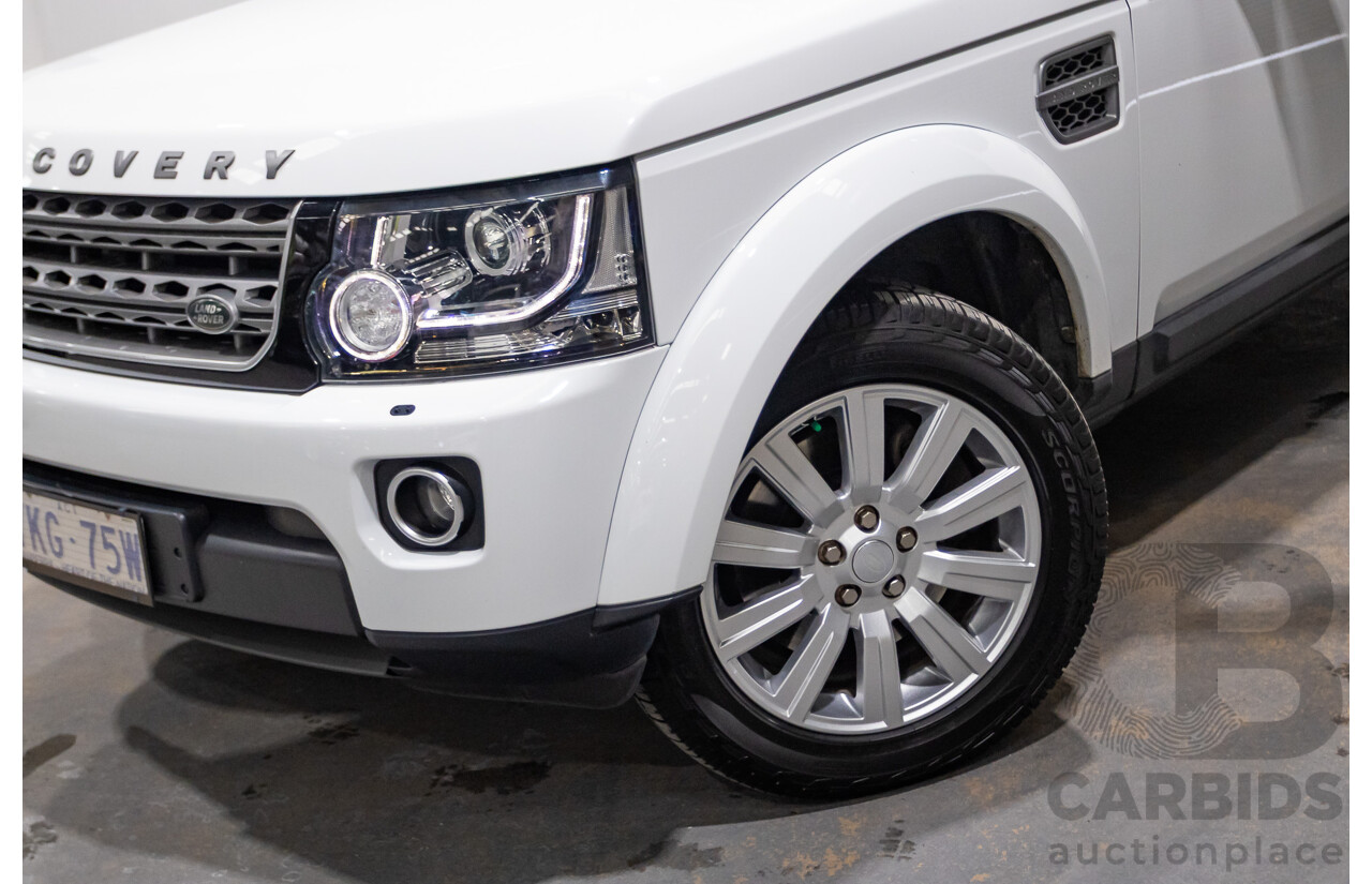 06/2015 Land Rover Discovery 4 3.0 TDV6 (4x4) MY15 4D Wagon Fuji White Turbo Diesel 3.0L - 7 Seats