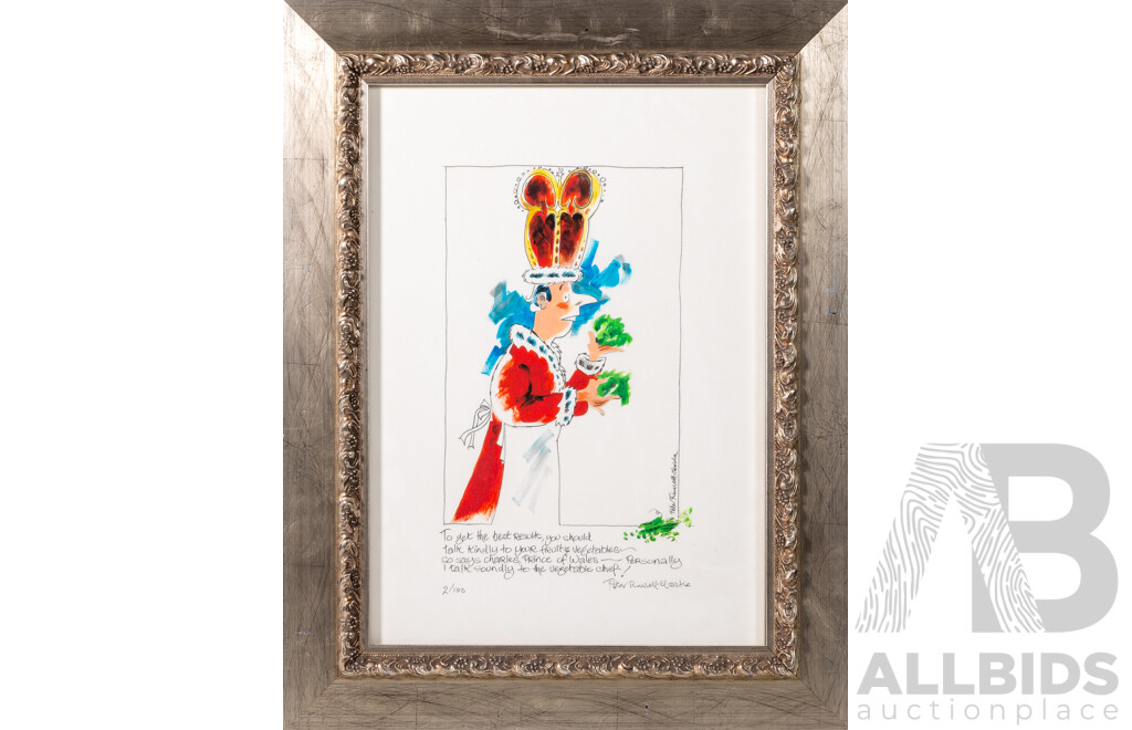 Peter Russell-Clarke, Hand Coloured Drawing  (20th Century, Australian, 1935-), 