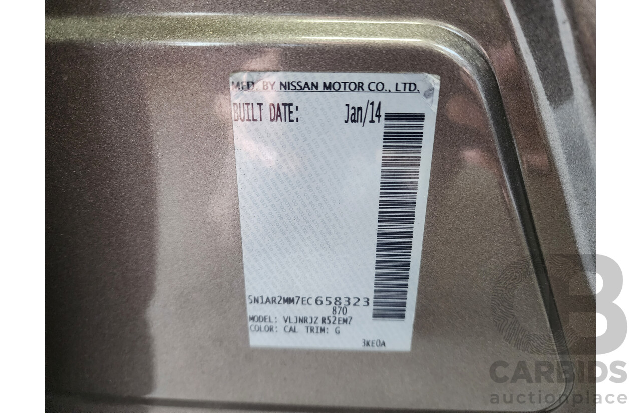 12/2014 Nissan Pathfinder Ti (4x4) R52 4d Wagon Brown 3.5L