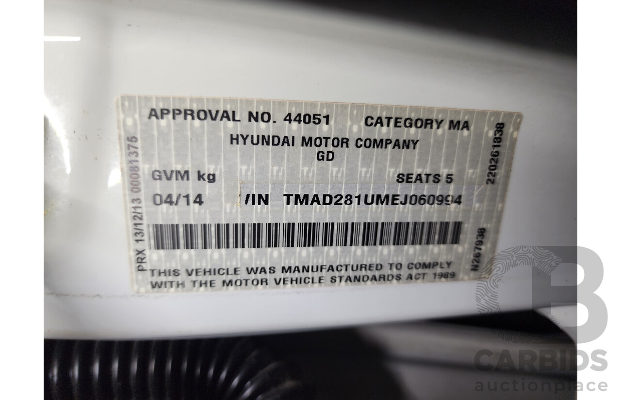 4/2014 Hyundai i30 Tourer Active 1.6 CRDi GD 4d Wagon White 1.6L