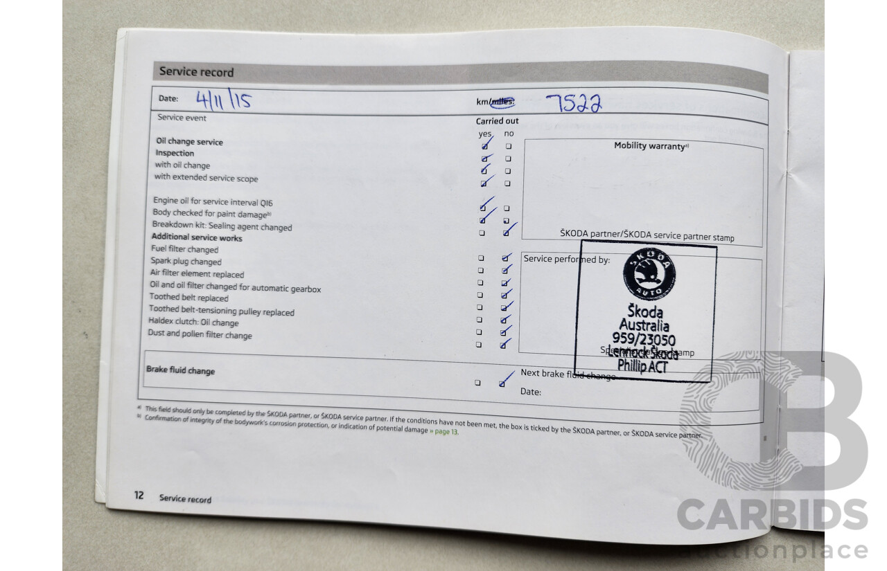 4/2014 Skoda Octavia 110 TDI Elegance NE 5d Hatchback White 2.0L
