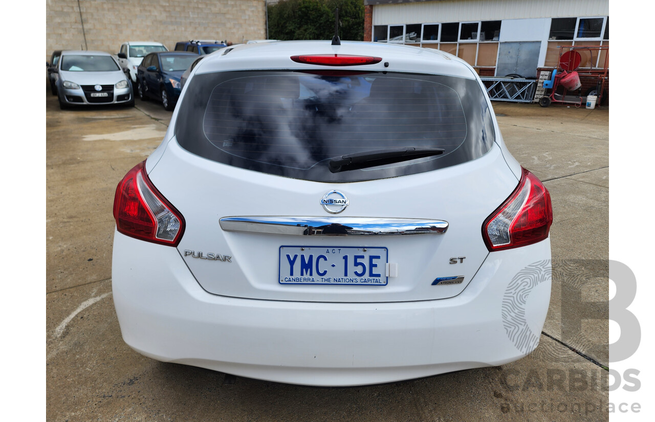 6/2013 Nissan Pulsar ST C12 5d Hatchback White 1.8L