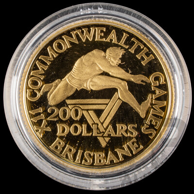 Australian RAM 1982 Gold Two Hundred Dollar Proof Coin, XII Commonwealth Games .916