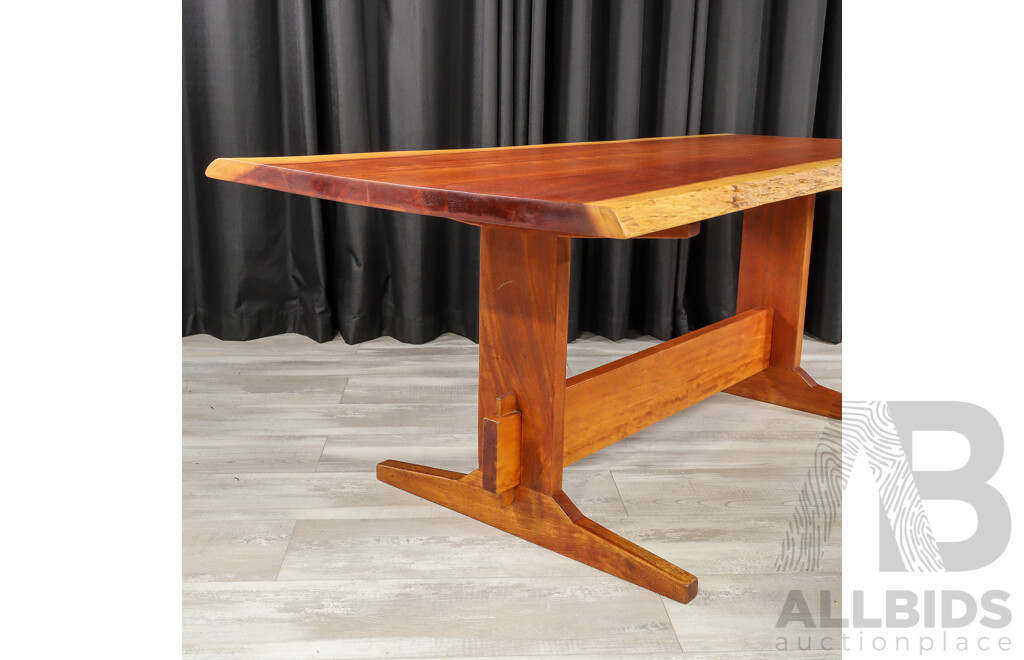 Live Edge Rosewood Dining Table and Six Chairs by Jeremey & Gervase Griffith From Griffith Tablecraft, 1976