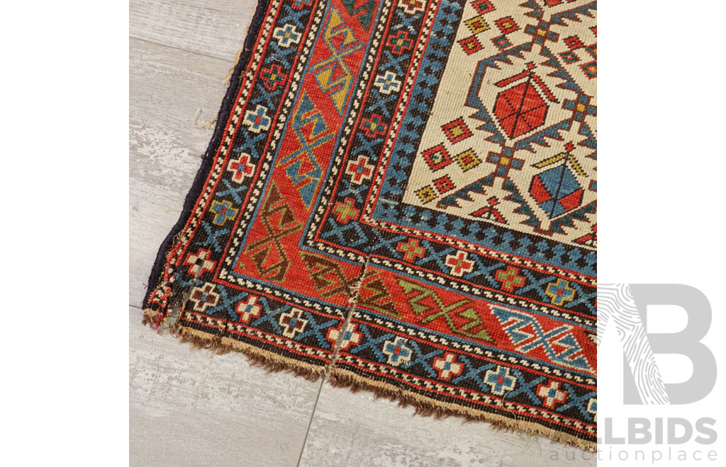 Fantastic Antique Caucasian Hand Knotted Wool Shirvan Prayer Rug with Natural Dyes, Circa Late 1800s Early 1900s