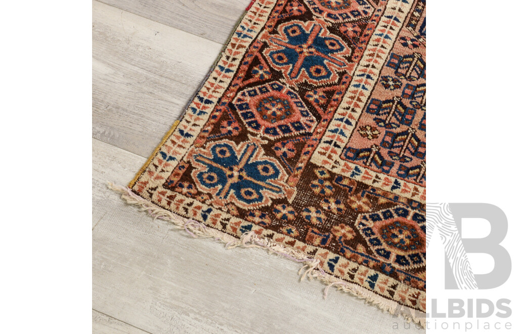 Antique Anatolian Hand Knotted Wool Rug with Natural Dyes, Circa 1920s