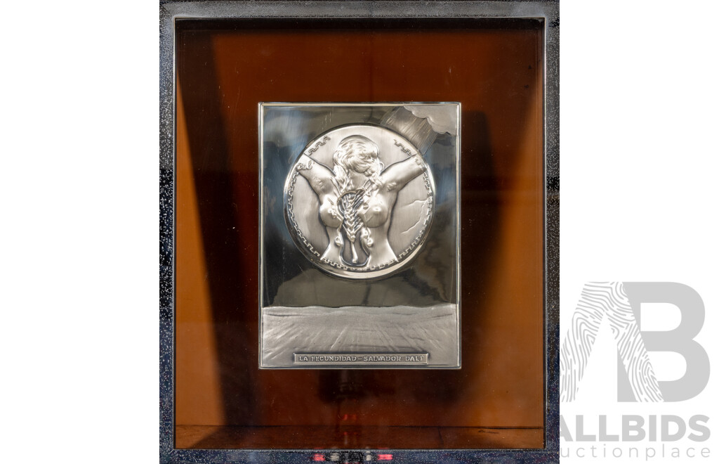Salvador Dali (20th Century, Spanish, 1904-1989), Le Fecundiad [Fertility], Limited Edition Sterling Silver 925 Relief Plaque, 38 x 33 cm (frame)