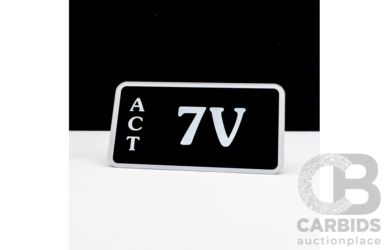 ACT 2 Character Motor Vehicle Number Plate - 7V