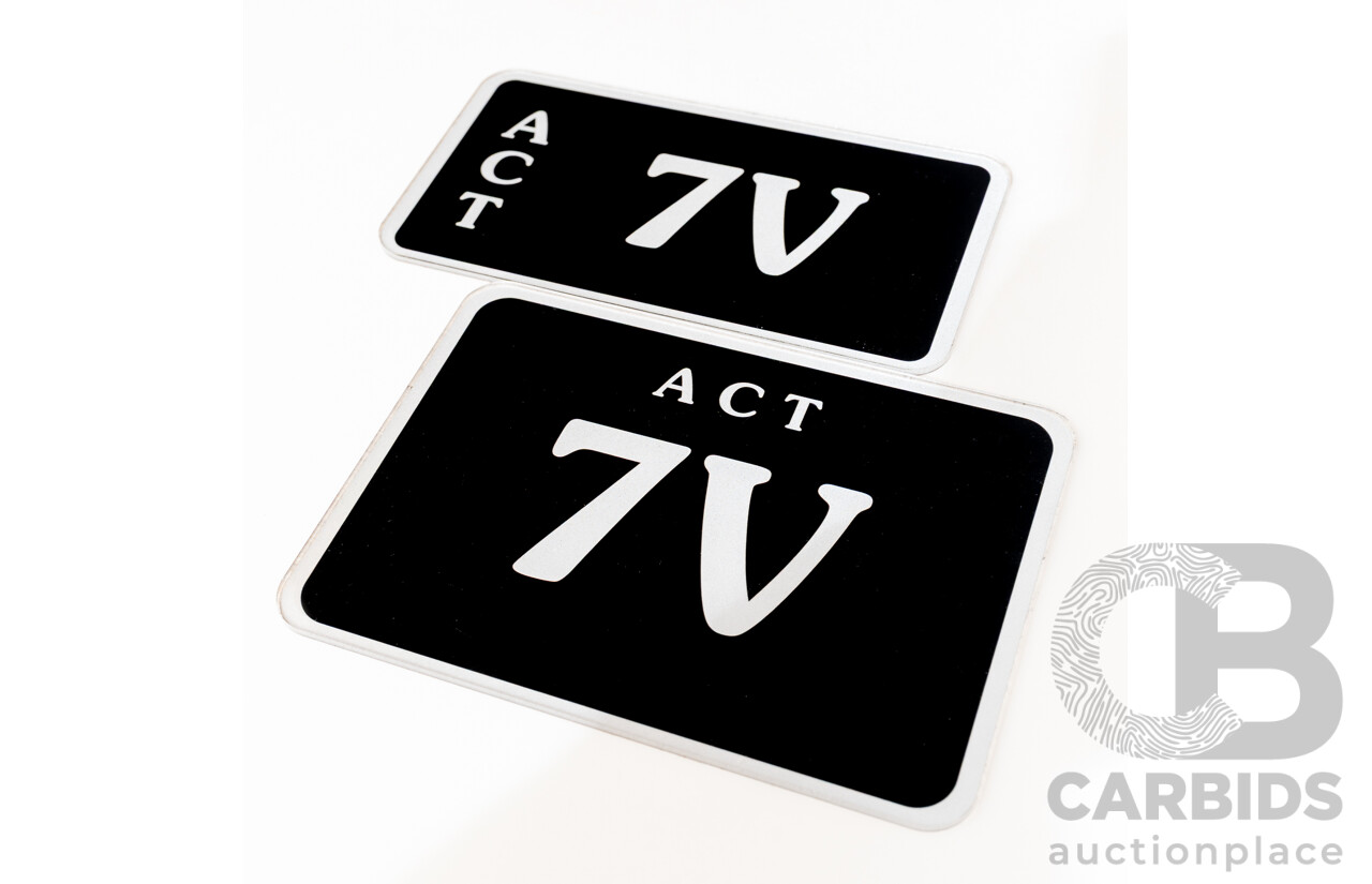ACT 2 Character Motor Vehicle Number Plate - 7V