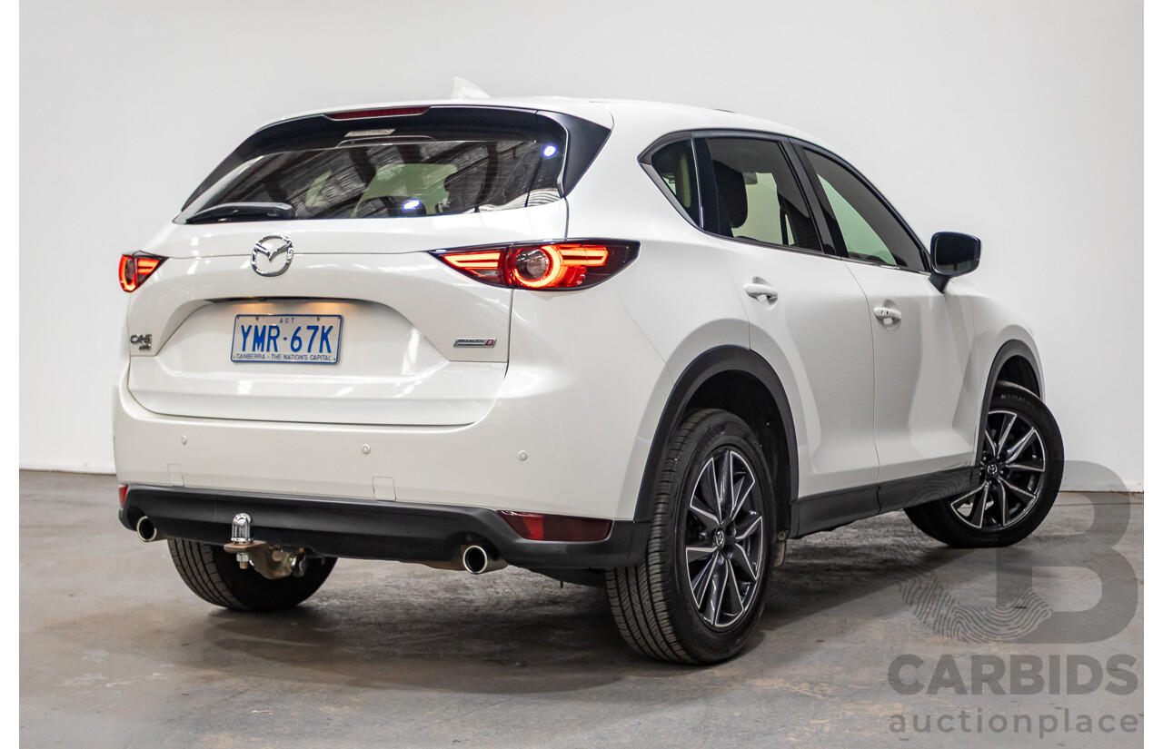 01/2018 Mazda CX-5 Akera (AWD) MY18 KF Series 4d Wagon Snowflake White Pearl Twin Turbo Diesel 2.2L