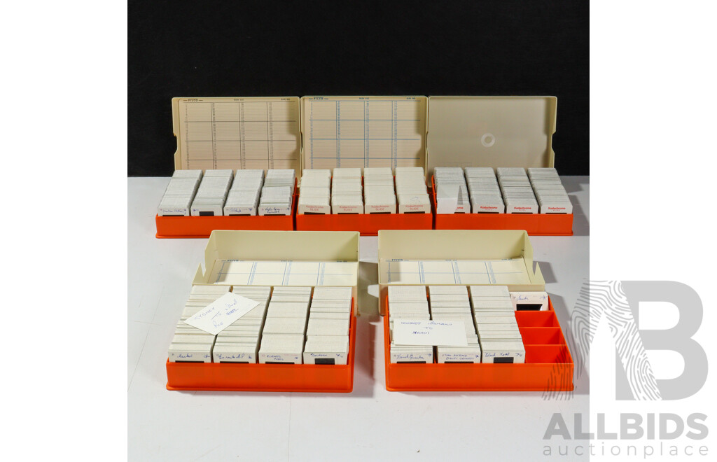 Good Collection Five Cases Slides, Mostly 1970s to 1980s of Australian & International Interest Including  Europe, UK, China, USA and More