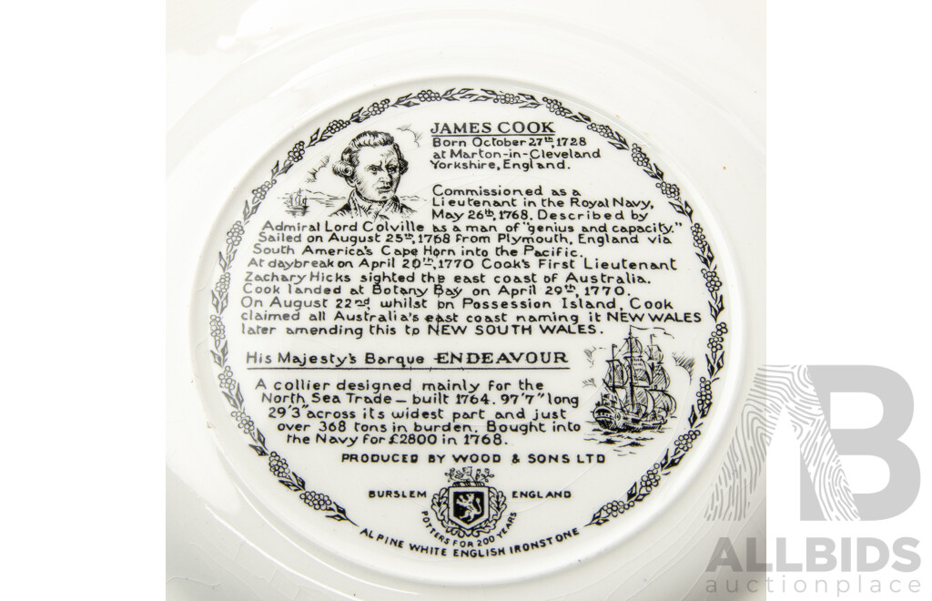 Two Royal Doulton Porcelain Cabinet Plates, Burslem Captain Cook Plate Along with Two Stuart Crystal Pieces