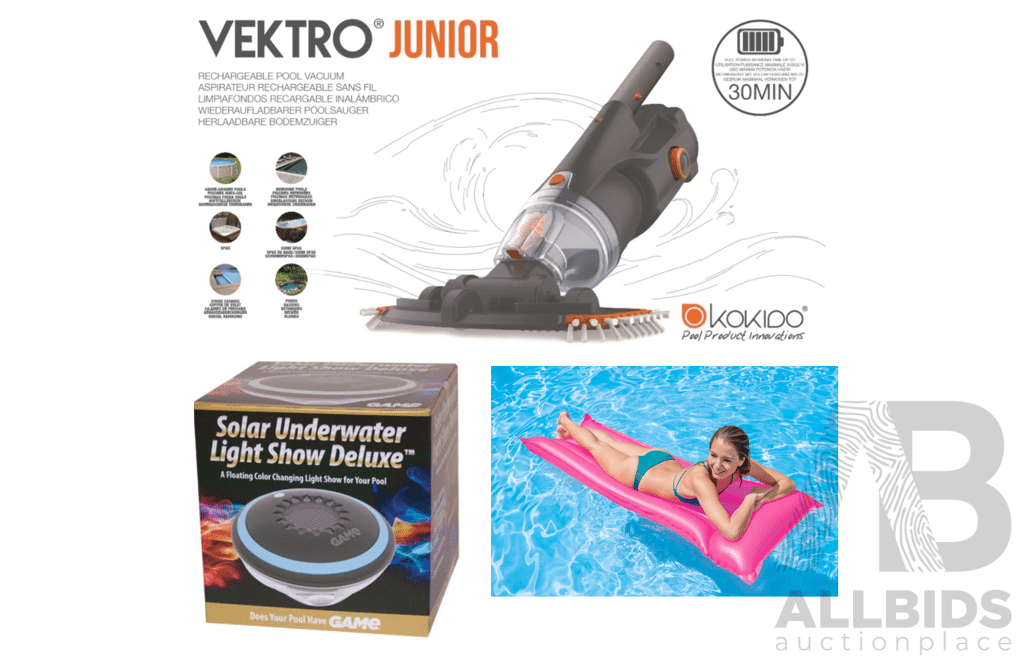 Pool Pack 3 - Pool Vacuum, Underwater Light & Airmat