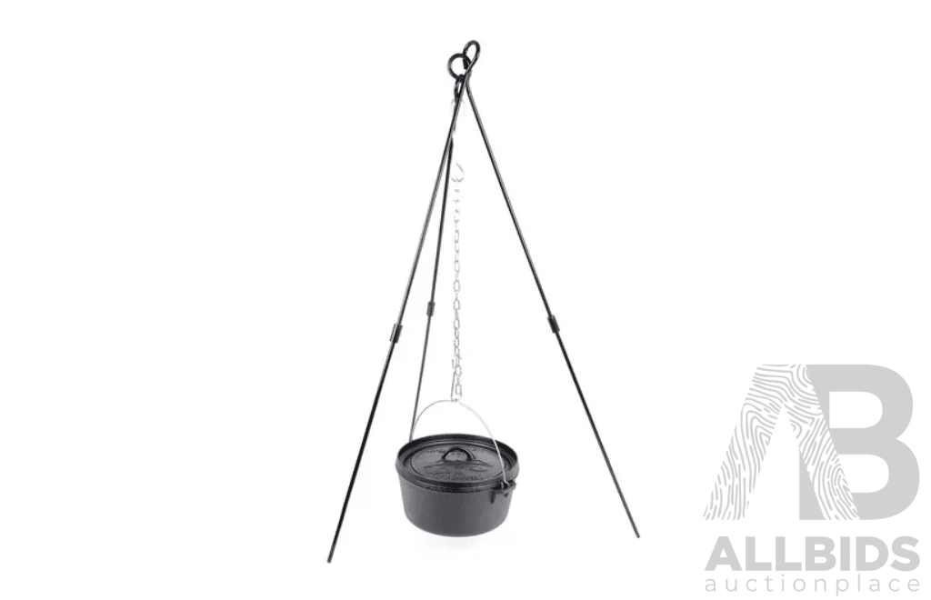 WildTrak Camping Pack - Camp Oven, Tripod, Jaffle Iron, Stove, Cutlery and Head Torch