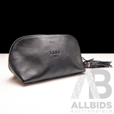 Golden Goose Deluxe Brand Venice Black Leather Clutch Bag with Authenticity Card