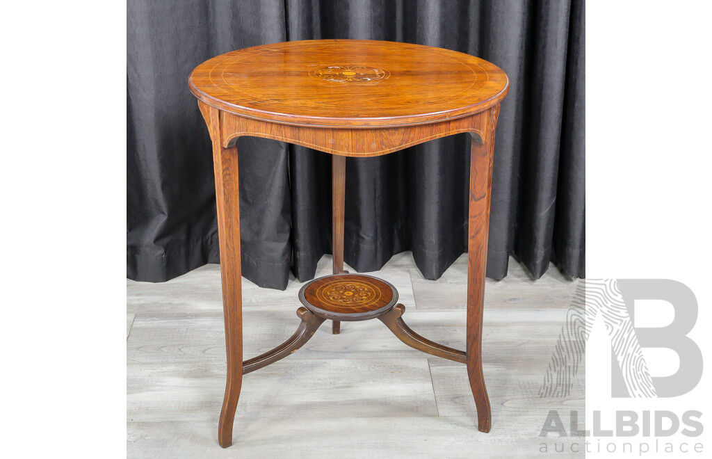 Victorian Inlayed Two Tier Side Table