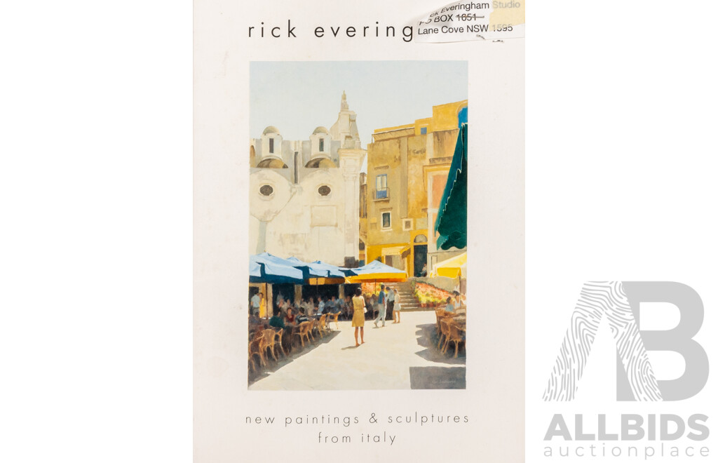 Rick Everingham, (20th Century, Australian, 1945-), Tuscany, Lovely Original Oil on Canvas Board, 49 x 49 cm (frame)