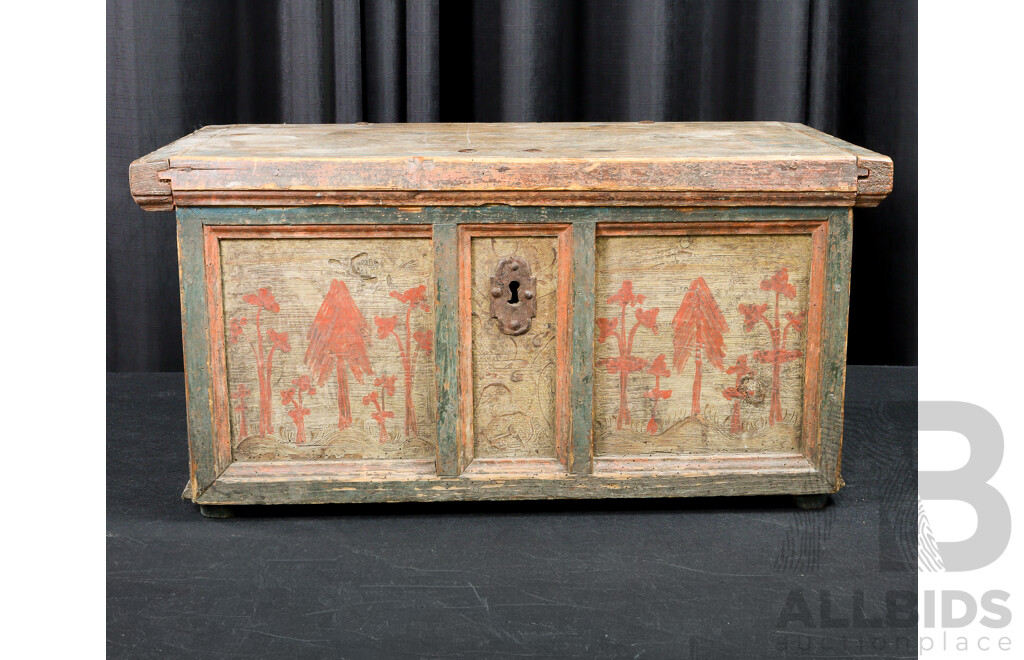 Rustic Vintage Indian Dowry Chest