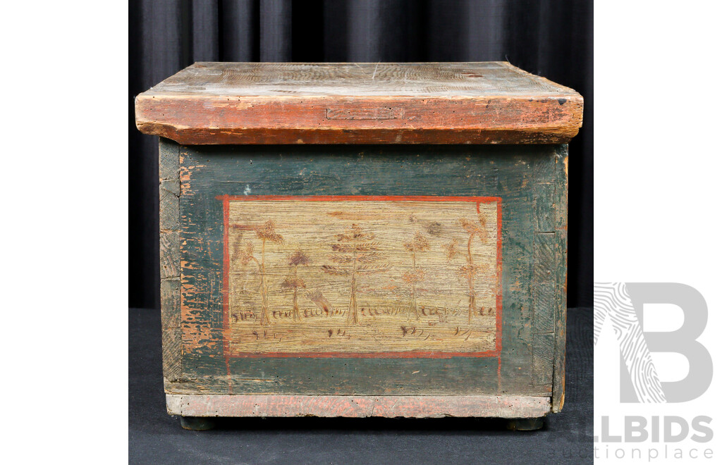 Rustic Vintage Indian Dowry Chest