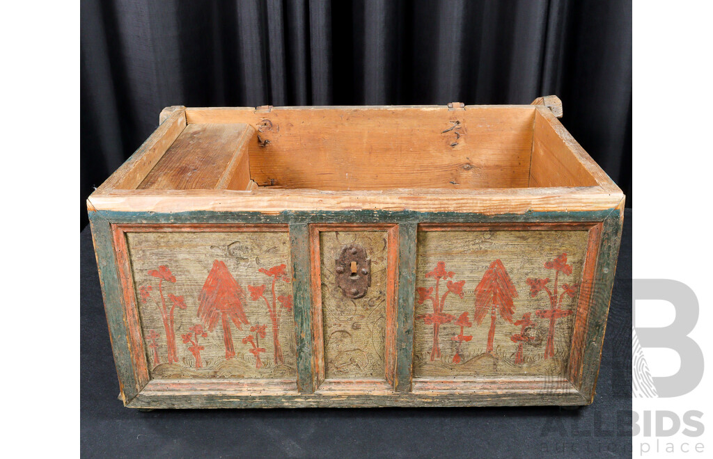 Rustic Vintage Indian Dowry Chest