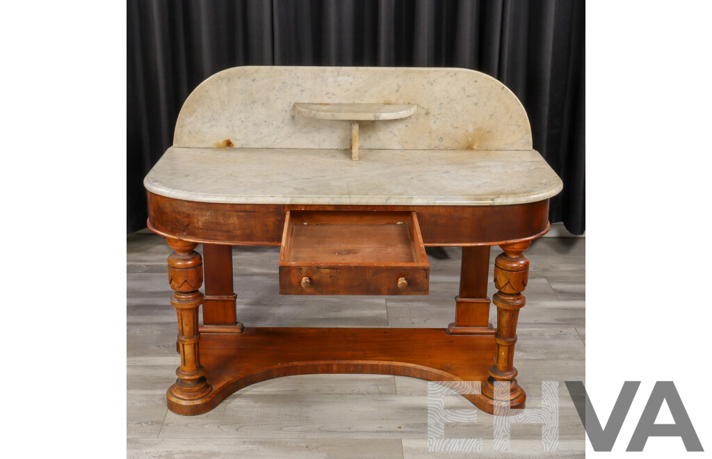 Victorian Walnut Marble Top Wash Stand