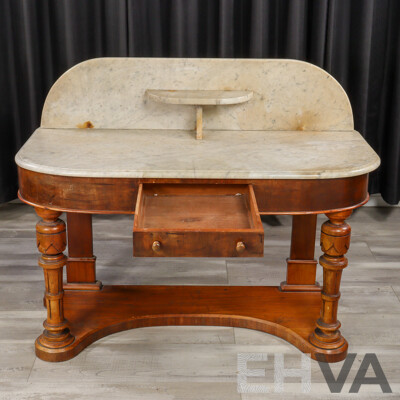 Victorian Walnut Marble Top Wash Stand