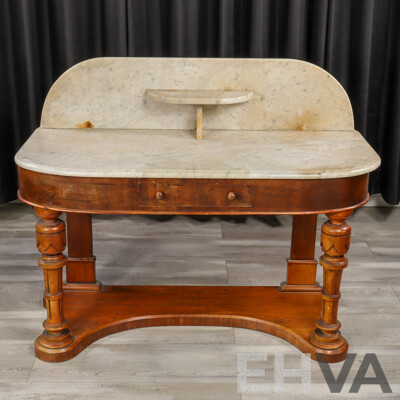 Victorian Walnut Marble Top Wash Stand