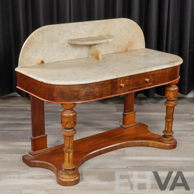 Victorian Walnut Marble Top Wash Stand