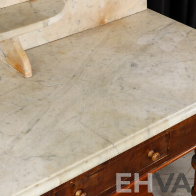 Victorian Walnut Marble Top Wash Stand